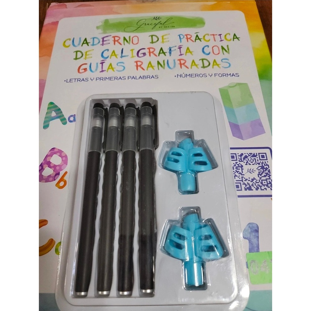 Magic Slotted Writing Practice for Kids Ages 3-8 (2Books + 4Pens) SPANISH
